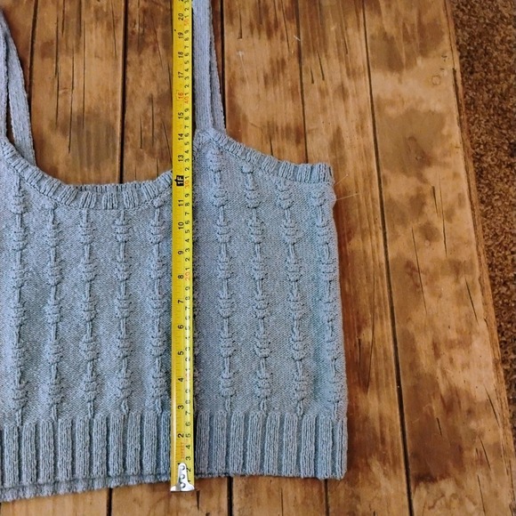 WEEKEND Los Angeles Knit cotton Tank Top Sleeveless Sweater Gray Cropped - Picture 4 of 4